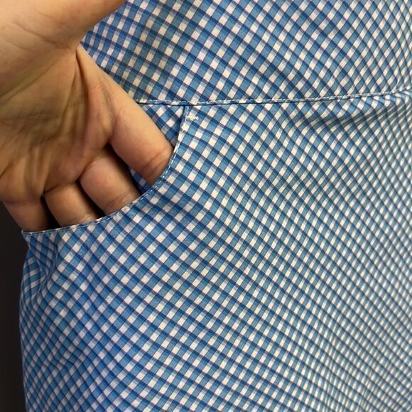 Adidas Women’s Sporty Plaid Skort with Built-In White Mesh Zip-Up Shorts- Size 4 - Picture 3 of 15